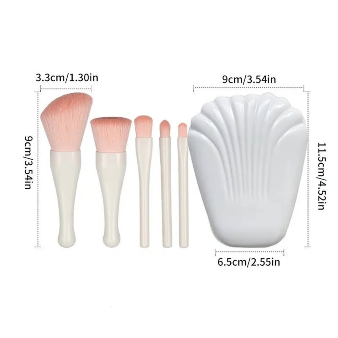 Brochas Perla 5 Piezas Estuche + Espejo - Imagen 2