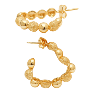 Aretes semi corazon dorado
