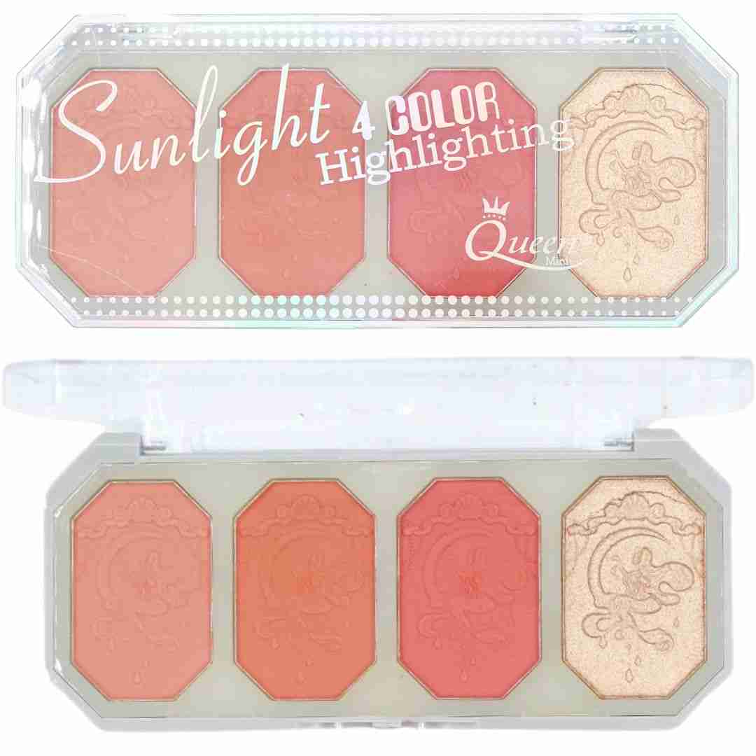 Iluminador y rubor 4 tonos Queen beauty