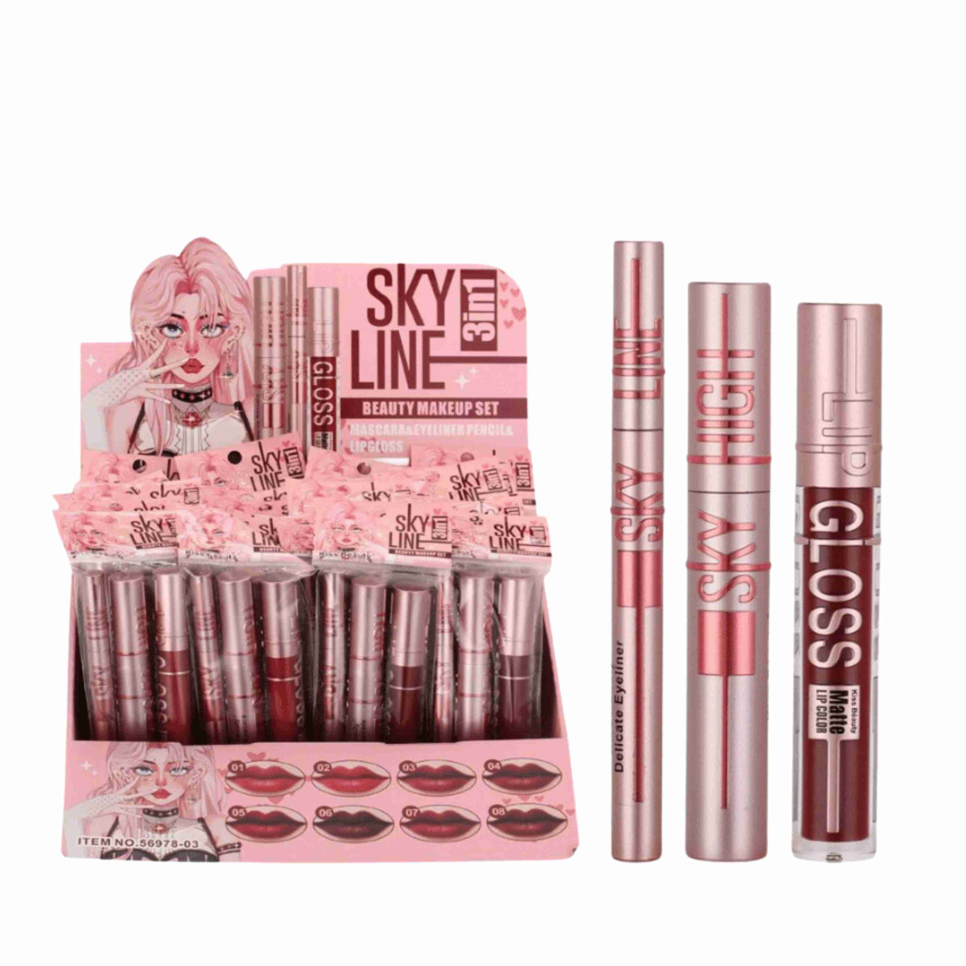 Kit Pestañina + Delineador + Lip Gloss Sky line - Imagen 2