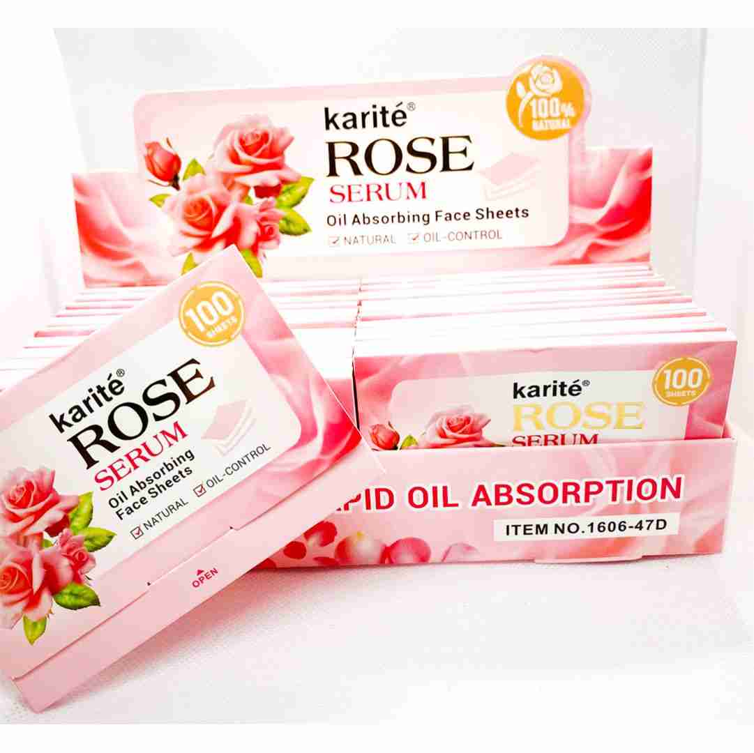 Papel arroz absorbente control de grasa facial rosas karite - Imagen 2