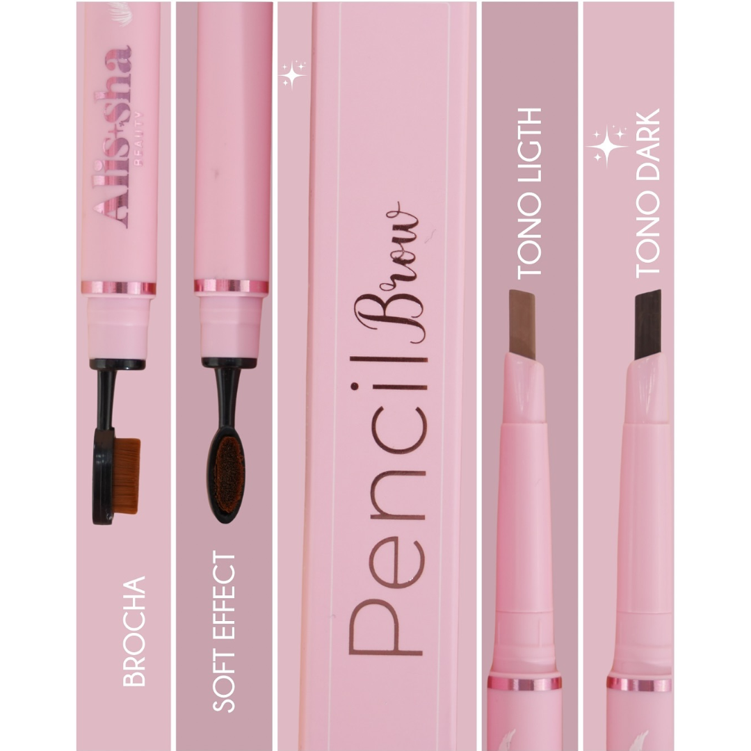 Lapiz para cejas pencil brown + cepillo alissha - Imagen 3