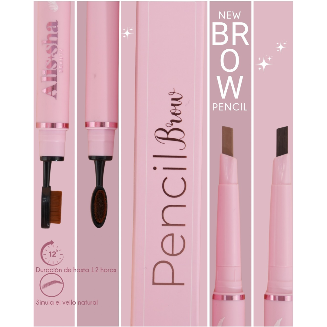 Lapiz para cejas pencil brown + cepillo alissha - Imagen 2
