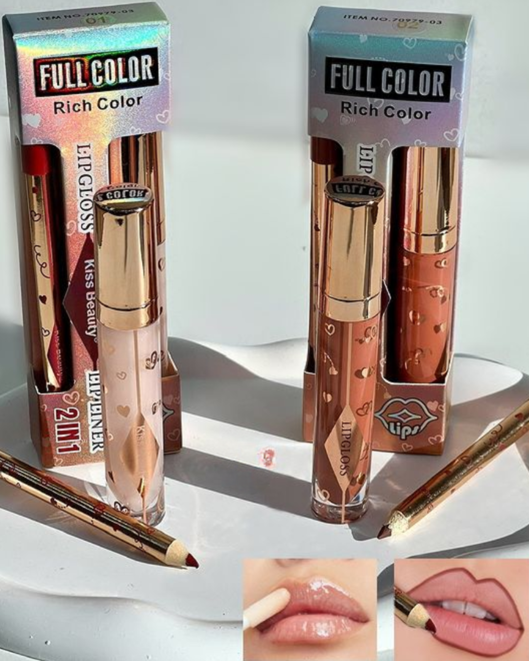 Kit delineador Lipgloss Kiss Beauty - Imagen 6