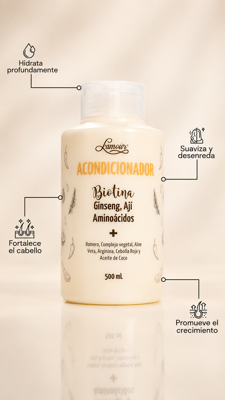 Acondicionador De Biotina Lamour - Imagen 2
