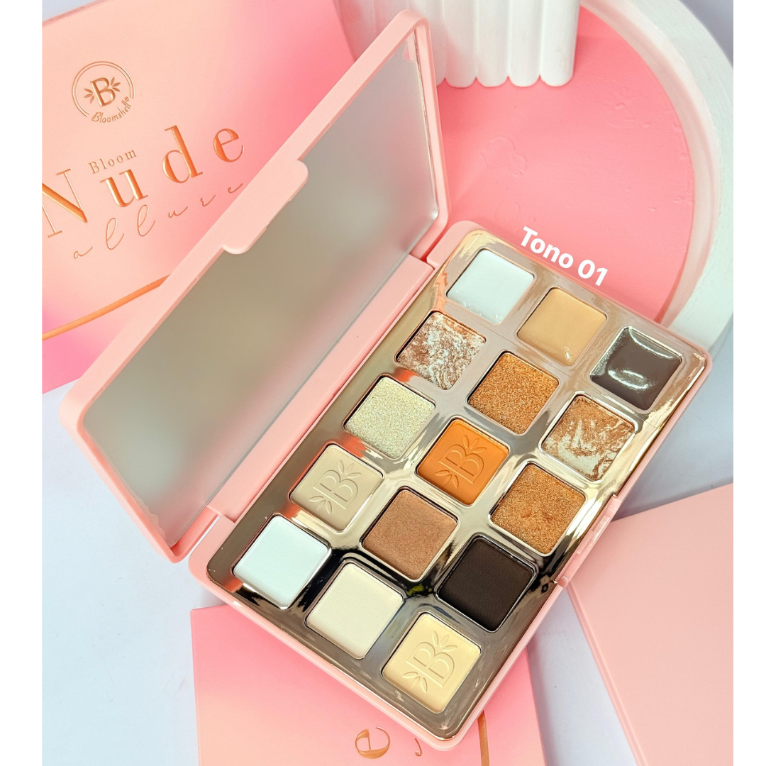 Paleta de sombras nude 15 tonos allure Bloomshell - Imagen 4