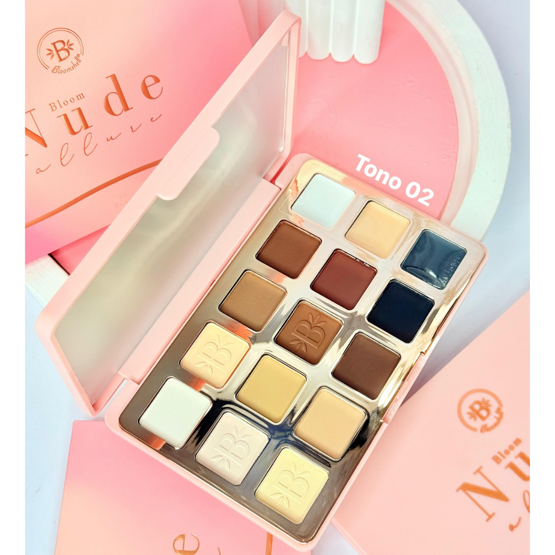 Paleta de sombras nude 15 tonos allure Bloomshell - Imagen 3