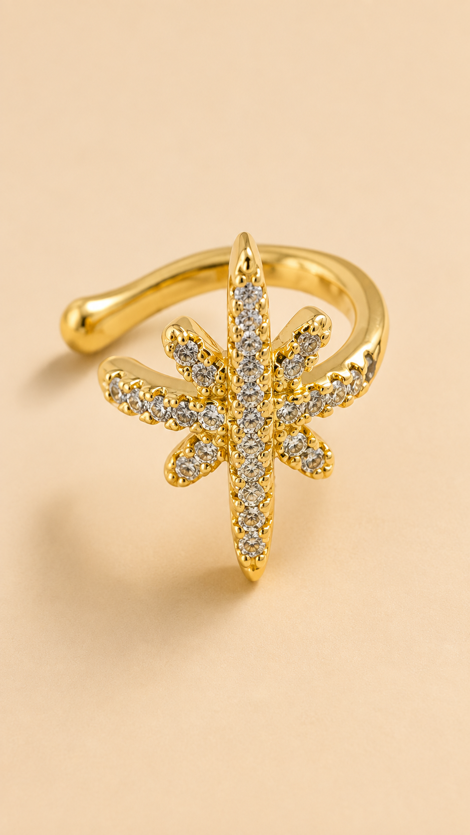 Earcuff destello dorado y gemas - Imagen 5