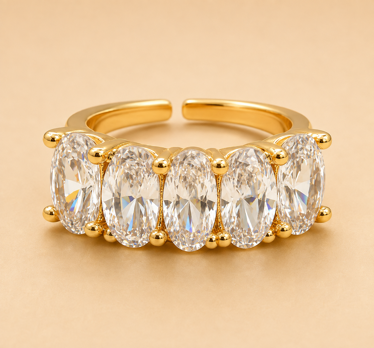 Earcuff dorado de lujo 4 gemas - Imagen 7