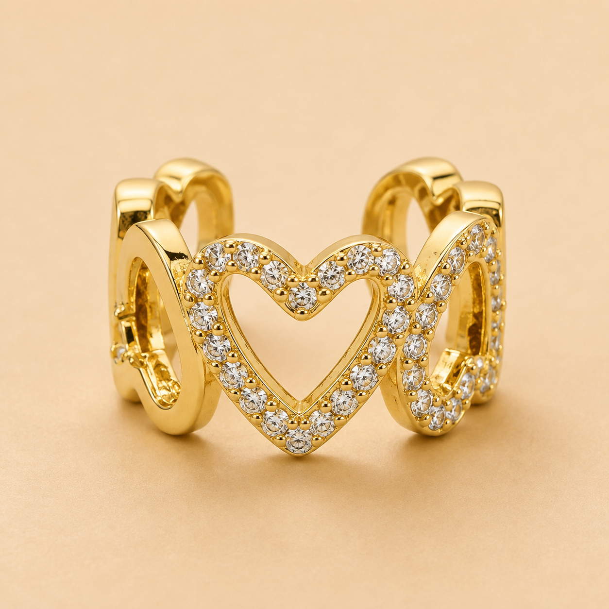 Earcuff corazones dorados y gemas - Imagen 12