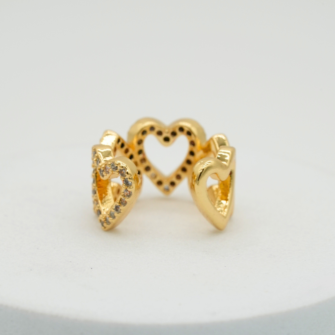 Earcuff corazones dorados y gemas - Imagen 6
