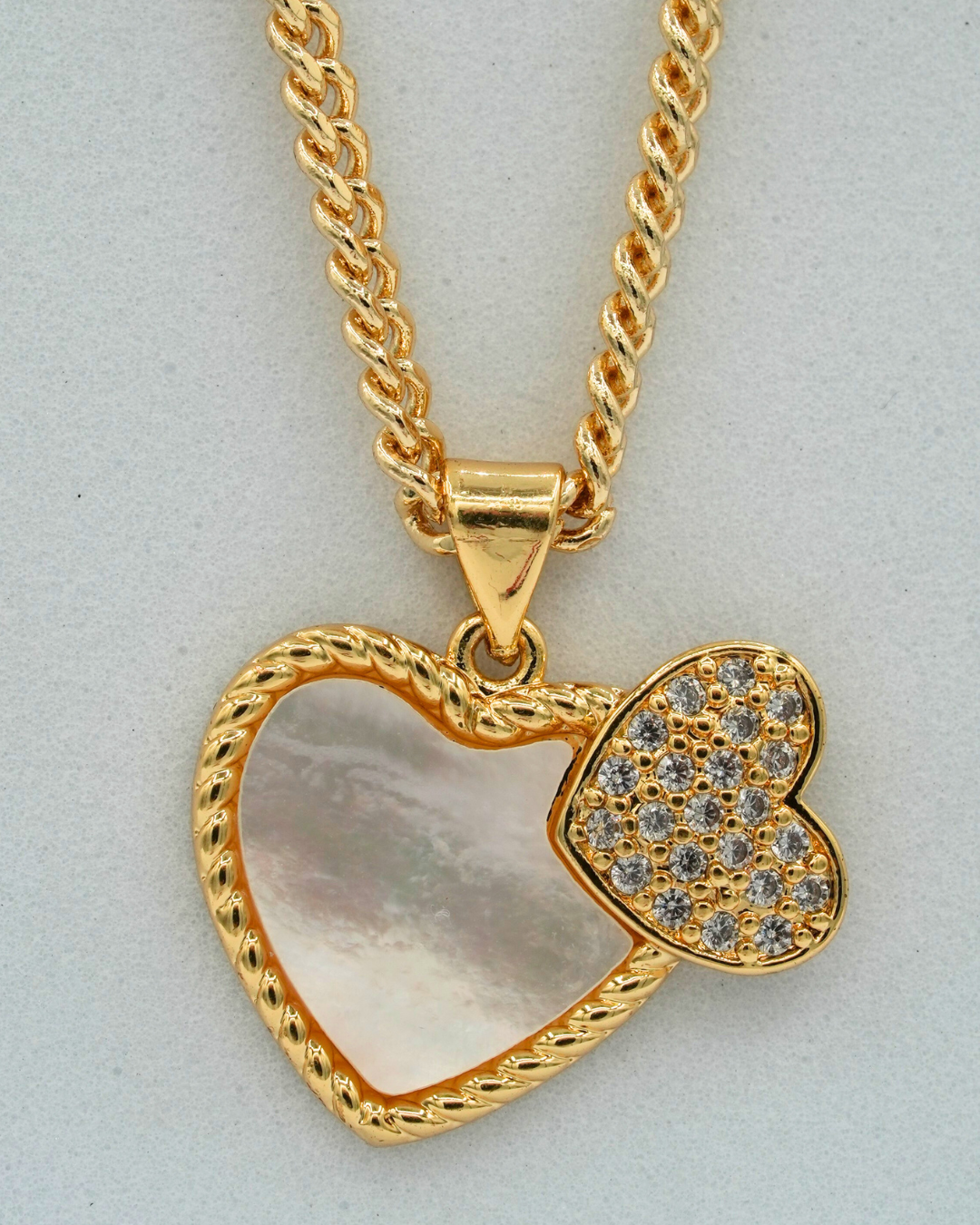 Cadena para dama + dije love blanco y corazon pedreria - Imagen 5