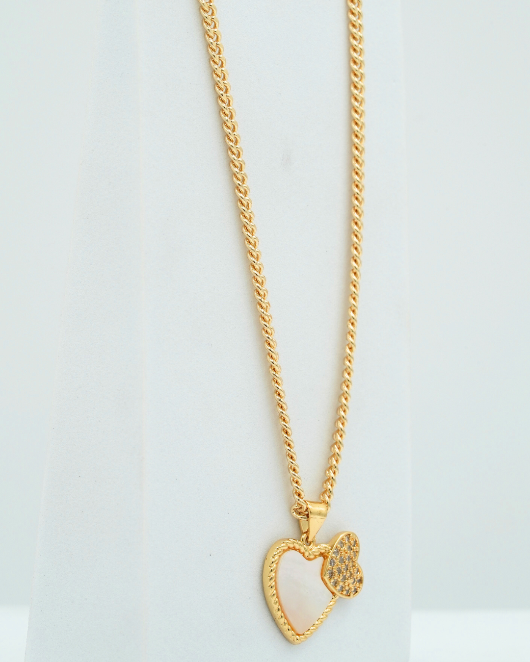 Cadena para dama + dije love blanco y corazon pedreria - Imagen 3