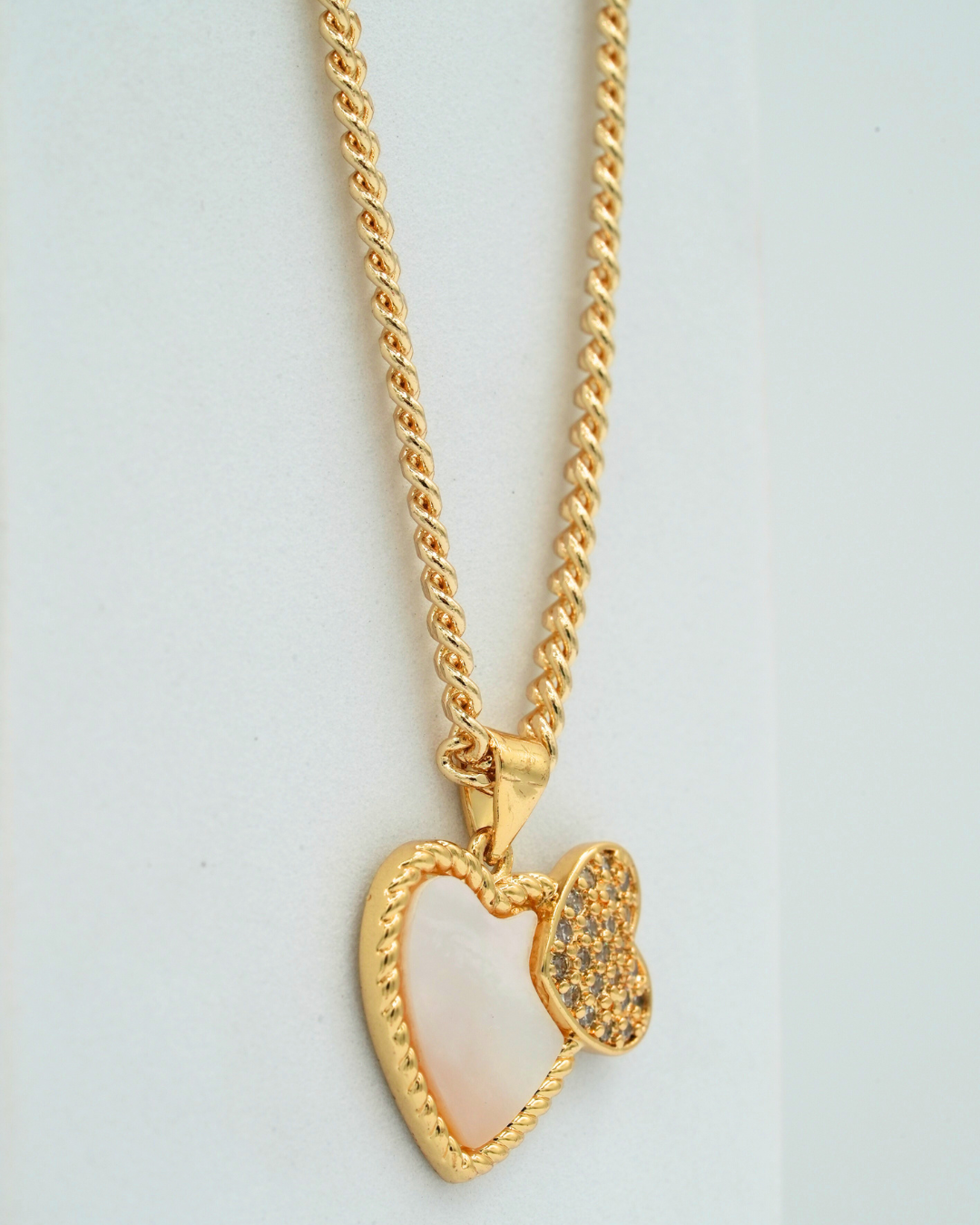 Cadena para dama + dije love blanco y corazon pedreria - Imagen 4