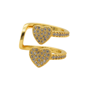 Earcuff doble  love gemas - #Plateado
