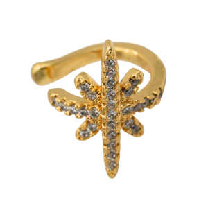 Earcuff destello dorado y gemas