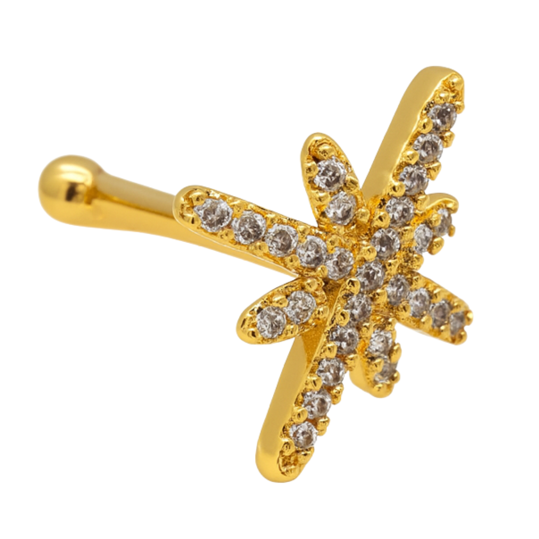 Earcuff destello dorado y gemas - Imagen 2