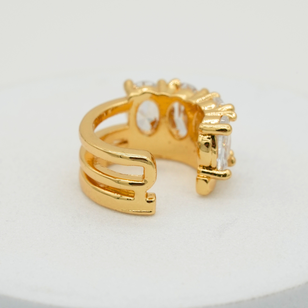 Earcuff dorado de lujo 4 gemas - Imagen 5