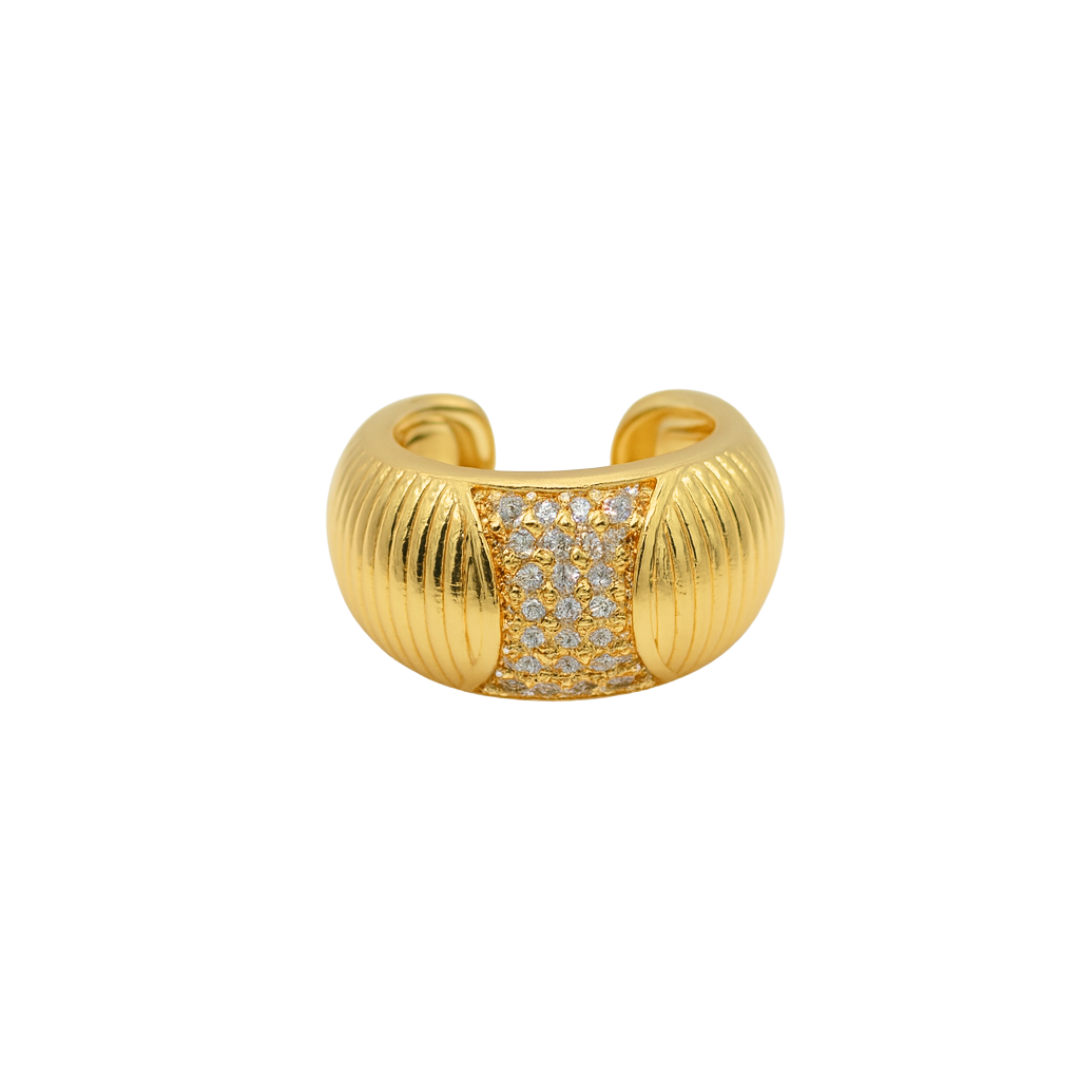 Earcuff lineas Rectangulo gemas y detalles - Imagen 2