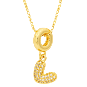 cadena y dije Love heart gold