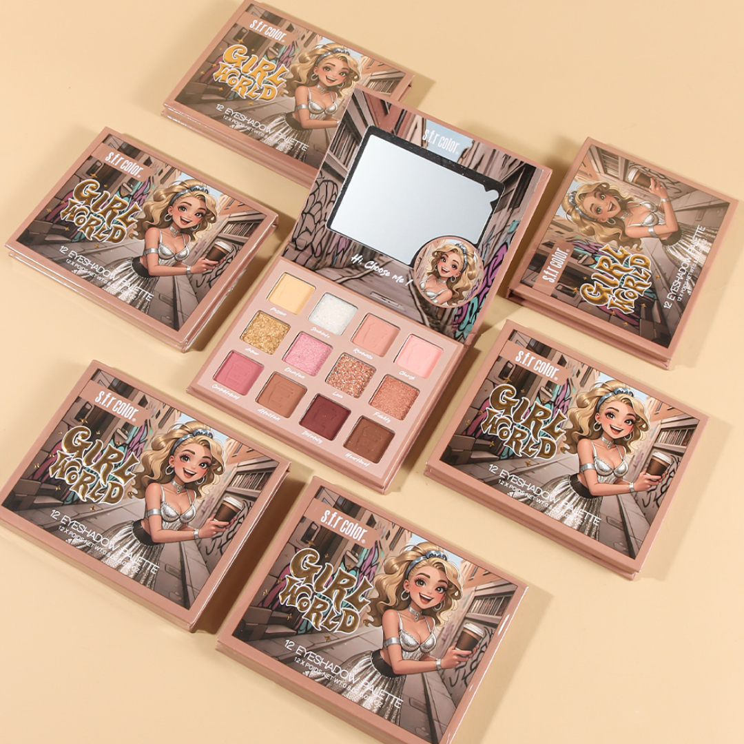 Paleta de sombras 12 tonos Girl World SFR color - Imagen 3
