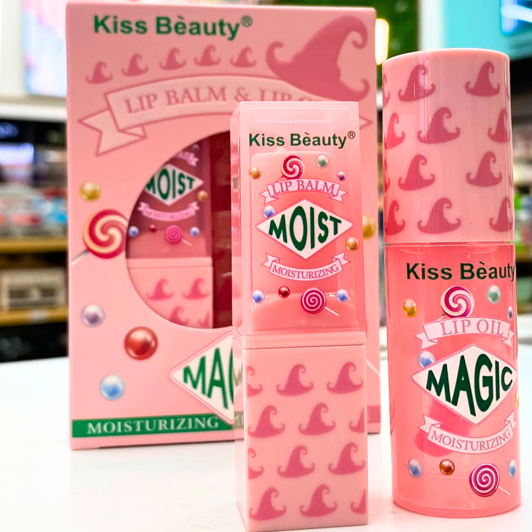 Set 2 en 1 lip gloss + balsamo en barra Kiss beauty - Imagen 2