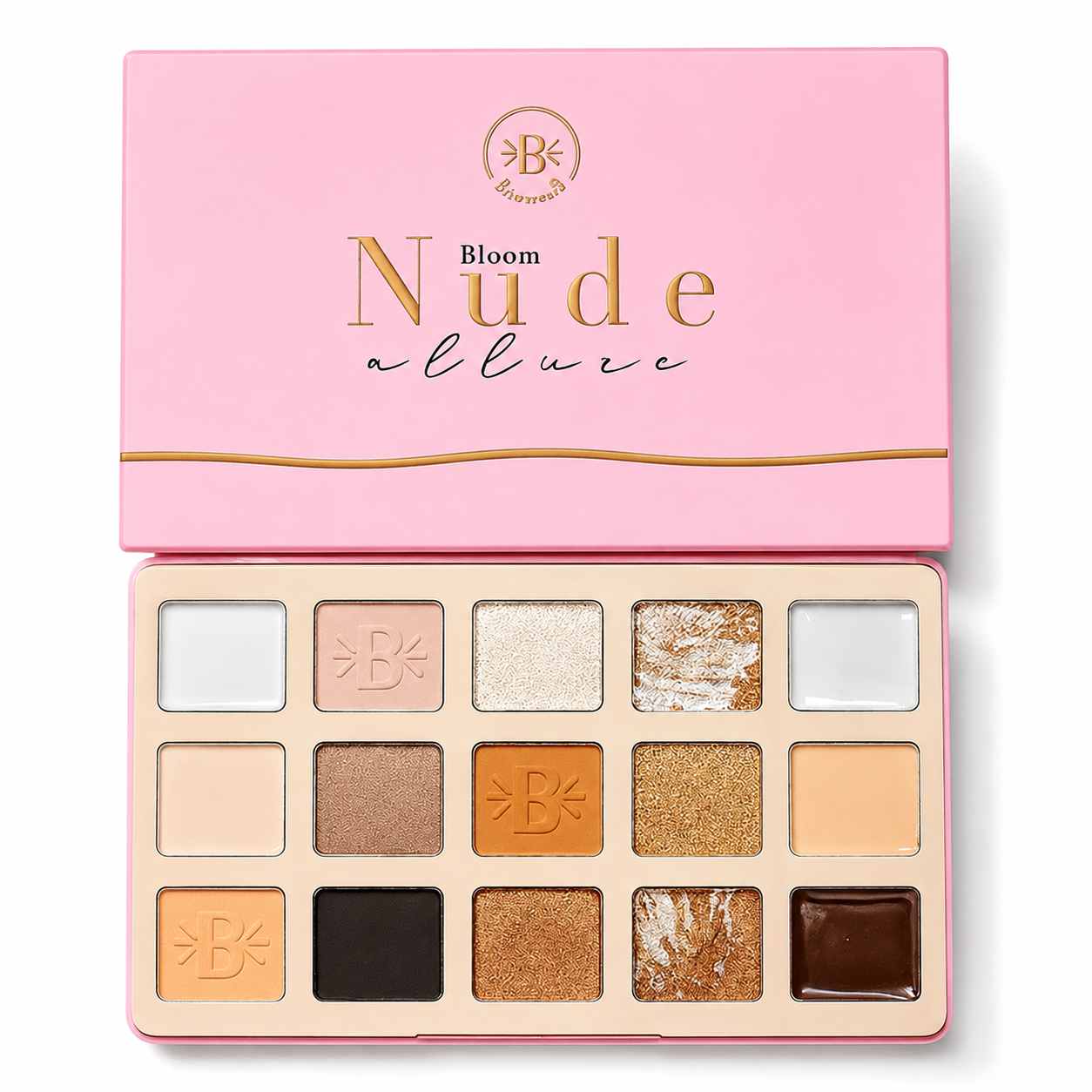 Paleta de sombras nude 15 tonos allure Bloomshell